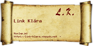 Link Klára névjegykártya